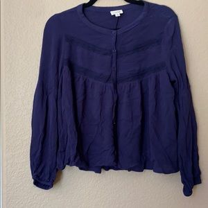 Flowy navy blue blouse.